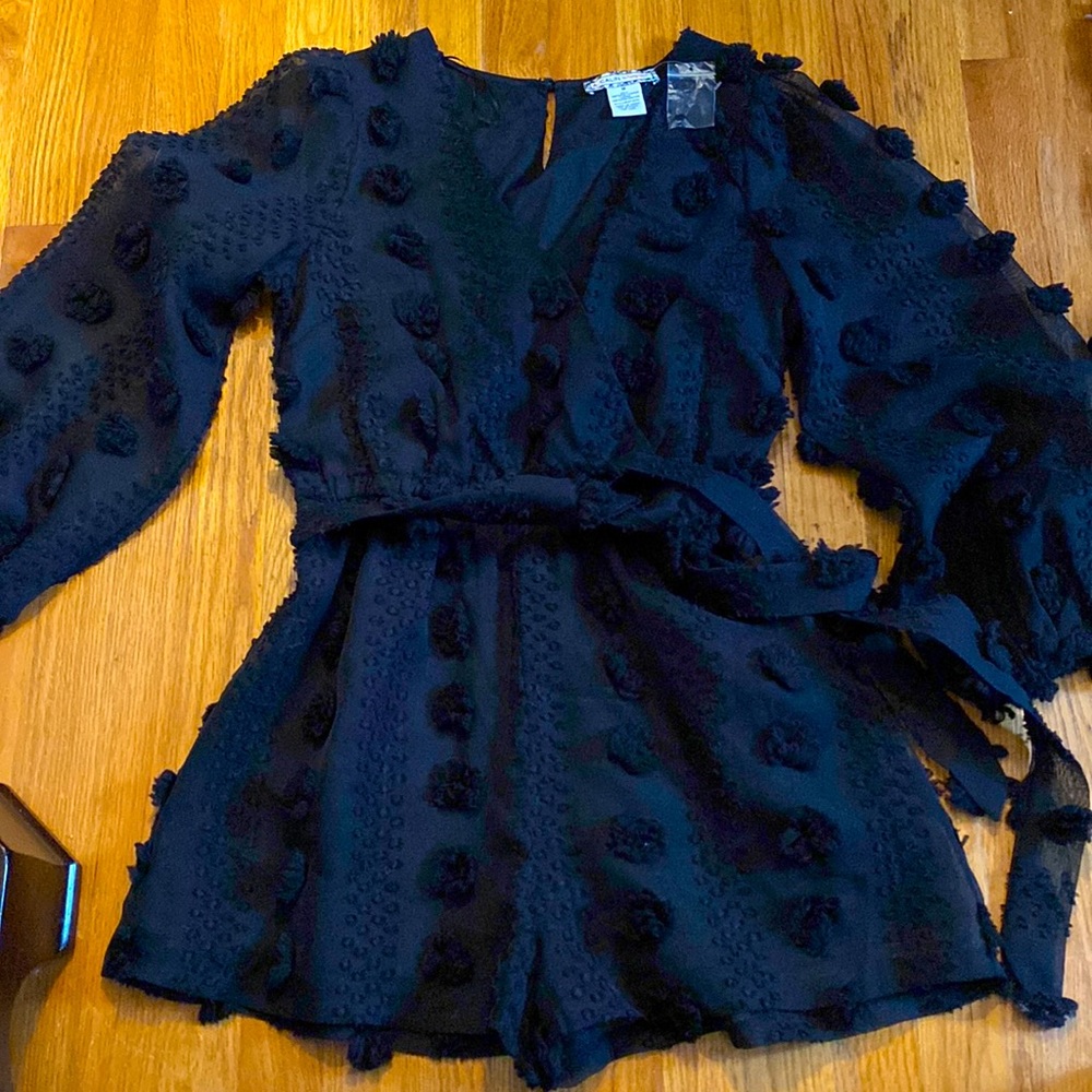 Black long sleeve romper